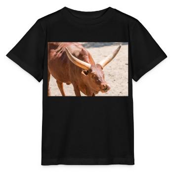 Ankole-Watusi or Ankole Longhorn Watussirind - Stanley/Stella MINI CREATOR Kids’ T-Shirt - black - Front - Mikhail (115cm)