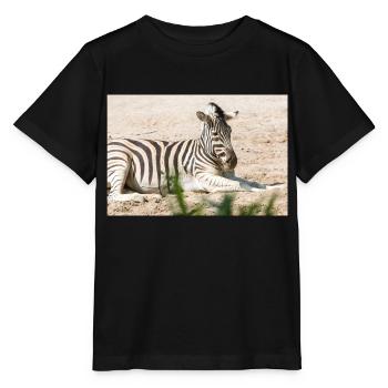 Zèbre (en allemand Zèbre ou Zèbres) Hippotigris - T-shirt bio MINI CREATOR Stanley/Stella Enfant - noir - Devant - Mikhail (115cm)