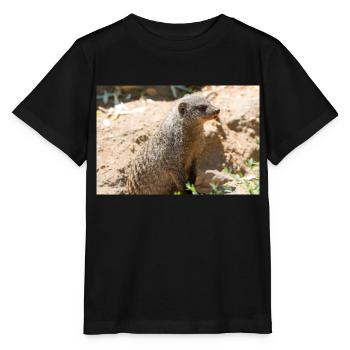 Meerkat (Suricata suricatta, Erdmännchen) - Stanley/Stella MINI CREATOR Kids’ T-Shirt - black - Front - Mikhail (115cm)