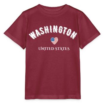 Washington united states - T-shirt bio MINI CREATOR Stanley/Stella Enfant - bordeaux - Devant - Kain (125cm)