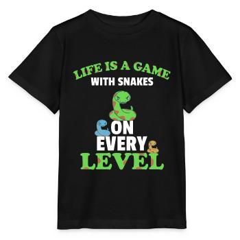 T-shirt de motivation Cheeing Snakes 31er - T-shirt bio MINI CREATOR Stanley/Stella Enfant - noir - Devant - Mikhail (115cm)