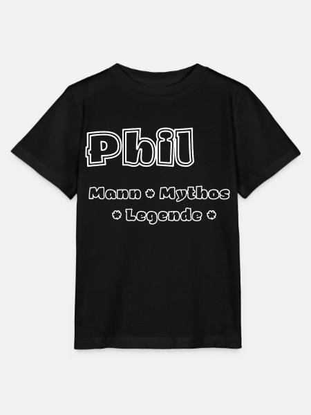 Phil - Mann, Mythos, Legende - Stanley/Stella Kinder T-Shirt MINI CREATOR - Schwarz