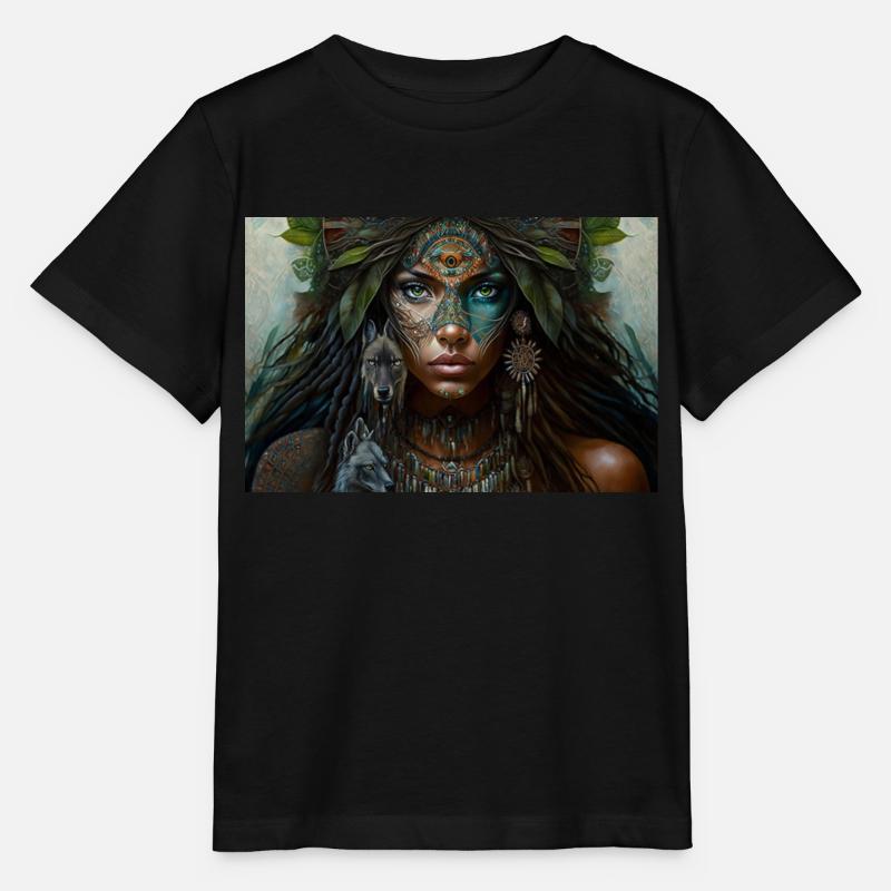 Neo Indianerin Voodoo Geschenk - Stanley/Stella Kinder T-Shirt MINI CREATOR  - Schwarz