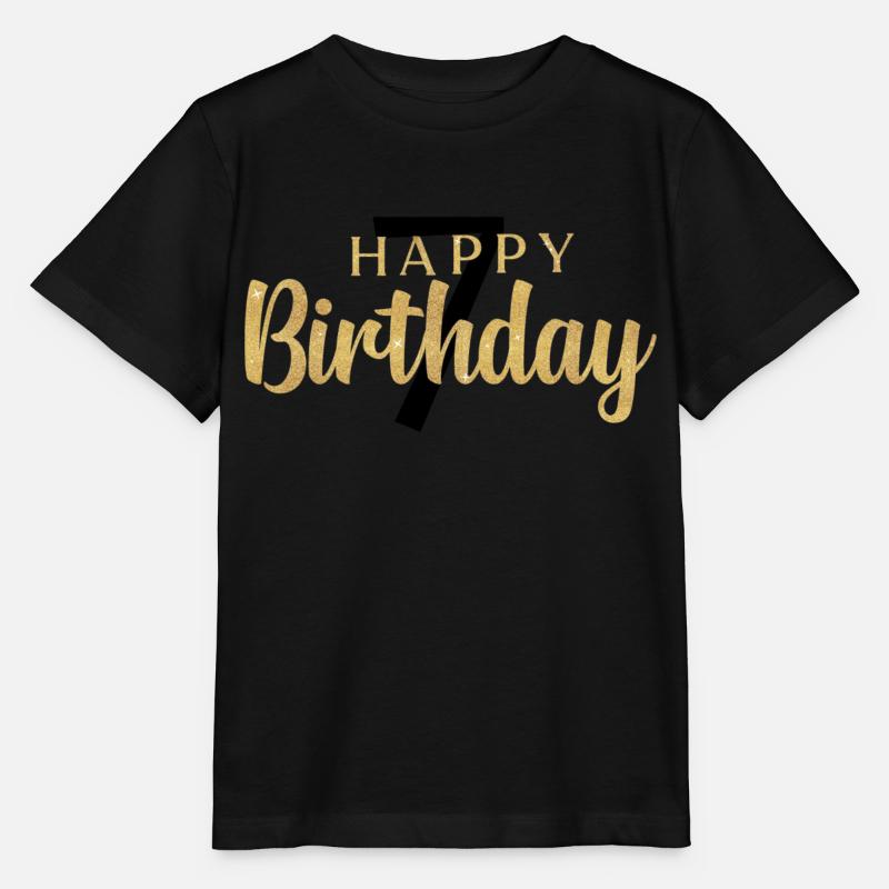 Happy Birthday 7 - Stanley/Stella MINI CREATOR Kids’ T-Shirt - black