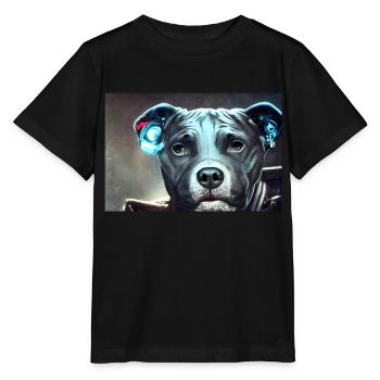 Sci-Fi Pitbull - Stanley/Stella Kinder T-Shirt MINI CREATOR  - Schwarz - Vorne - Mikhail (115cm)