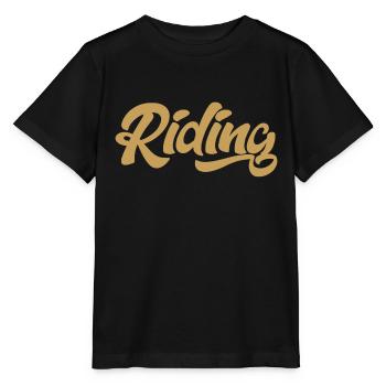 Riding - Riding - Horse - Horses - Slogan - Saying - Stanley/Stella MINI CREATOR Kids’ T-Shirt - black - Front - Mikhail (115cm)