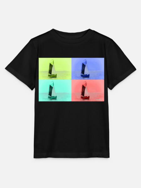 Voilier pop art - T-shirt bio MINI CREATOR Stanley/Stella Enfant - noir