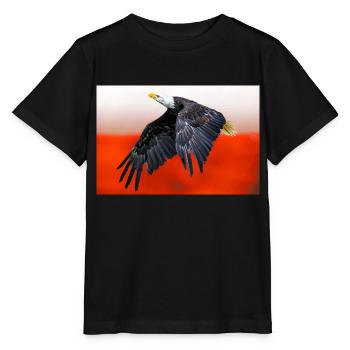 Aigle polonais sur fond de drapeau national. - T-shirt bio MINI CREATOR Stanley/Stella Enfant - noir - Devant - Mikhail (115cm)