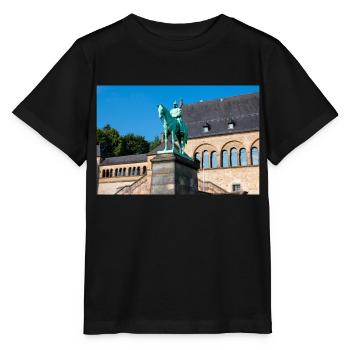 Reiterstandbild Wilhelms I. in der Kaiserpfalz - Stanley/Stella Kinder T-Shirt MINI CREATOR  - Schwarz - Vorne - Mikhail (115cm)