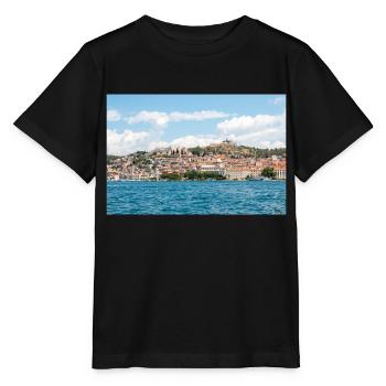 Vue panoramique Primošten Šibenik-Knin Croatie - T-shirt bio MINI CREATOR Stanley/Stella Enfant - noir - Devant - Mikhail (115cm)
