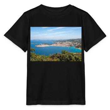Vue panoramique Primošten Šibenik-Knin Croatie - T-shirt bio MINI CREATOR Stanley/Stella Enfant - noir - Devant - Mikhail (115cm)