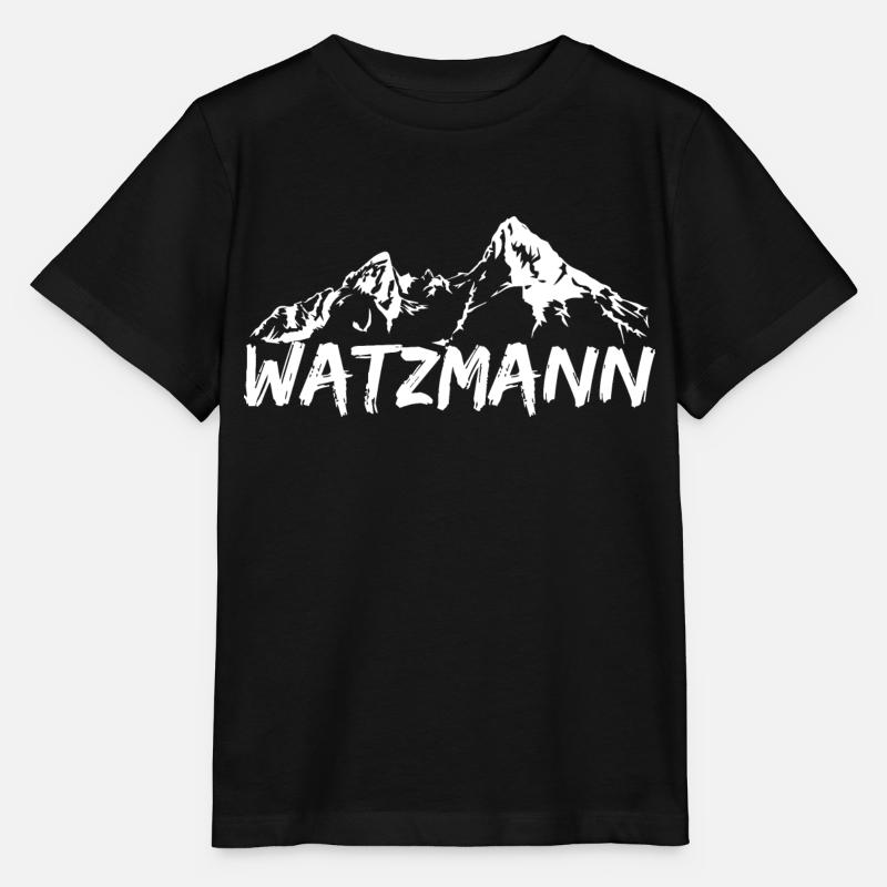 Der grosse Berg Watzmann gezeichnet mit Schriftzug - Stanley/Stella Kinder T-Shirt MINI CREATOR - Schwarz