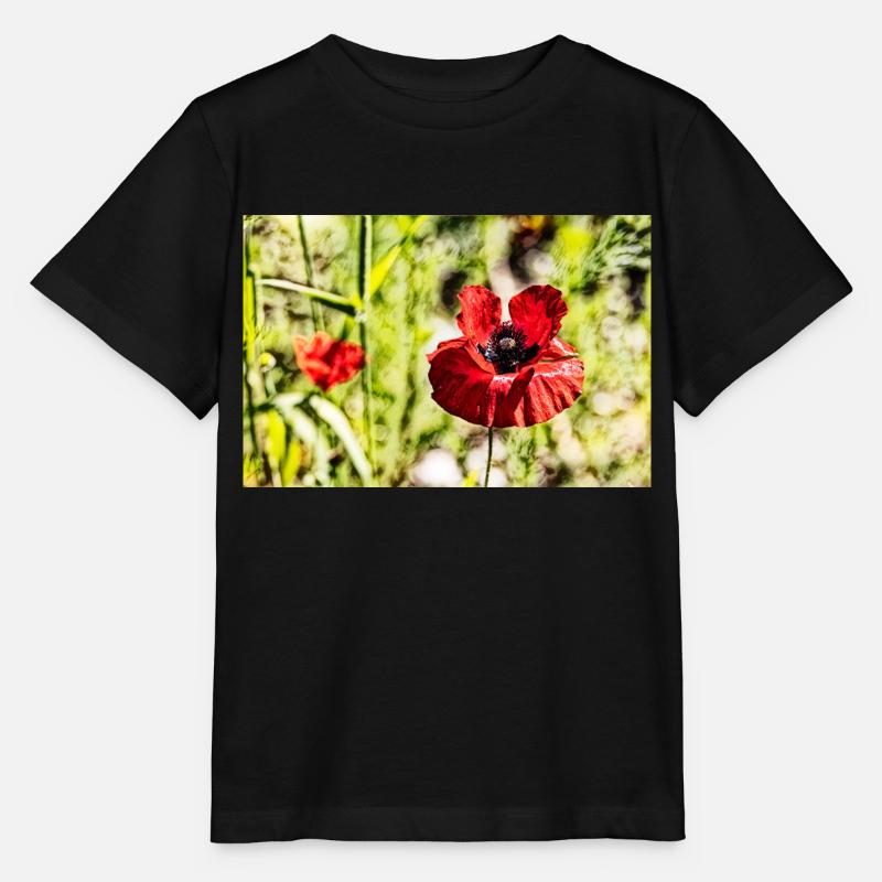 Coquelicots - T-shirt bio MINI CREATOR Stanley/Stella Enfant - noir