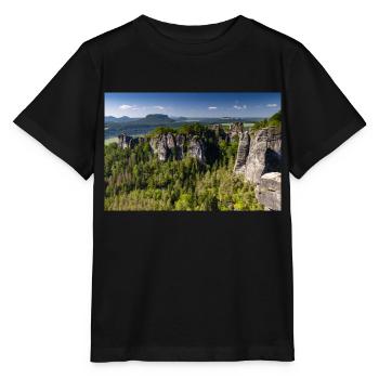 Bastei en Suisse saxonne - T-shirt bio MINI CREATOR Stanley/Stella Enfant - noir - Devant - Mikhail (115cm)