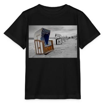 Chaise de plage au bord de la mer Baltique - T-shirt bio MINI CREATOR Stanley/Stella Enfant - noir - Devant - Mikhail (115cm)