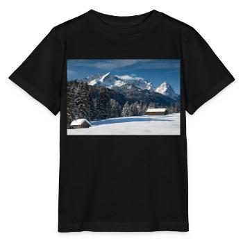 Winter atmosphere with Zugspitze - Stanley/Stella MINI CREATOR Kids’ T-Shirt - black - Front - Mikhail (115cm)