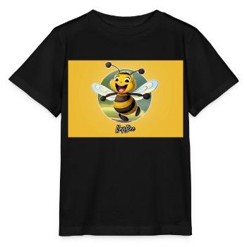 Jeu de mots expression ambiguë – HapBee (Abeille heureuse) - T-shirt bio MINI CREATOR Stanley/Stella Enfant - noir - Devant - Mikhail (115cm)