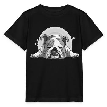 Chien bouledogue animaux chiot chien mignon Art de l’aquarelle - T-shirt bio MINI CREATOR Stanley/Stella Enfant - noir - Devant - Mikhail (115cm)