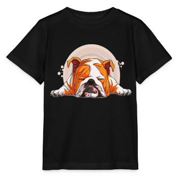 Chien bouledogue animaux chiot chien mignon Art de l’aquarelle - T-shirt bio MINI CREATOR Stanley/Stella Enfant - noir - Devant - Mikhail (115cm)