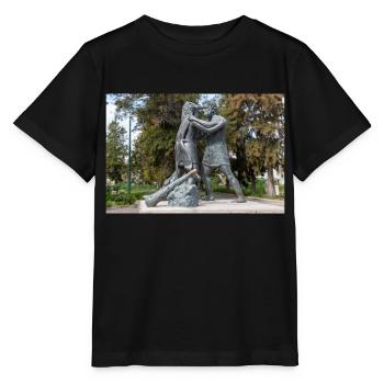 Statue des mythologischen Ringkampfes - Stanley/Stella Kinder T-Shirt MINI CREATOR  - Schwarz - Vorne - Mikhail (115cm)
