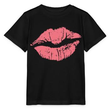 Kuss Kiss Liebe Kussmund JGA - Stanley/Stella Kinder T-Shirt MINI CREATOR  - Schwarz - Vorne - Mikhail (115cm)