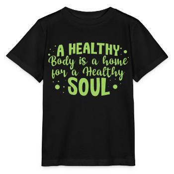 A Healthy Body is a Home - Stanley/Stella MINI CREATOR Kids’ T-Shirt - black - Front - Mikhail (115cm)