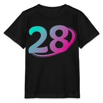 Nummer 28 mehrfarbig - Stanley/Stella Kinder T-Shirt MINI CREATOR  - Schwarz - Vorne - Mikhail (115cm)