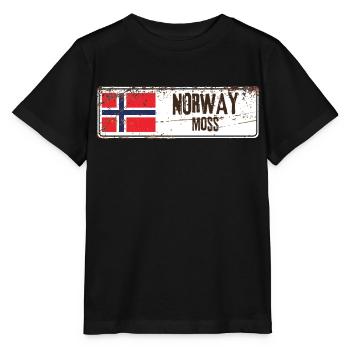 Moos Norwegen Flagge - Stanley/Stella Kinder T-Shirt MINI CREATOR  - Schwarz - Vorne - Mikhail (115cm)