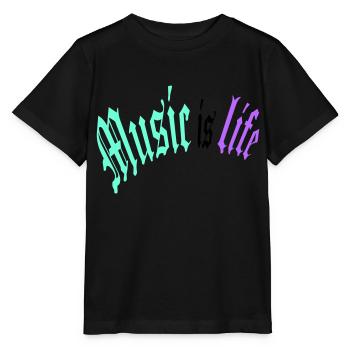 Music is Life Music is Life Love Quote - Stanley/Stella MINI CREATOR Kids’ T-Shirt - black - Front - Mikhail (115cm)