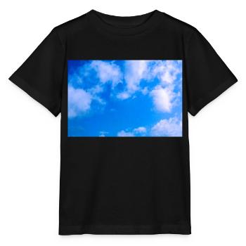 Blue cloudy sky - T-shirt bio MINI CREATOR Stanley/Stella Enfant - noir - Devant - Mikhail (115cm)