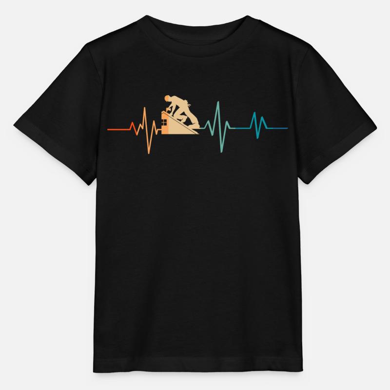 Heartbeat Retro Dachdecker - Stanley/Stella Kinder T-Shirt MINI CREATOR  - Schwarz