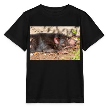 Diable de Tasmanie (en allemand Beutelteufel) - T-shirt bio MINI CREATOR Stanley/Stella Enfant - noir - Devant - Mikhail (115cm)