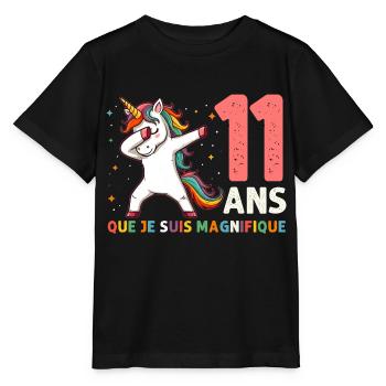 Licorne Dab Cadeau 11 Ème Anniversaire 11 Ans - T-shirt bio MINI CREATOR Stanley/Stella Enfant - noir - Devant - Mikhail (115cm)