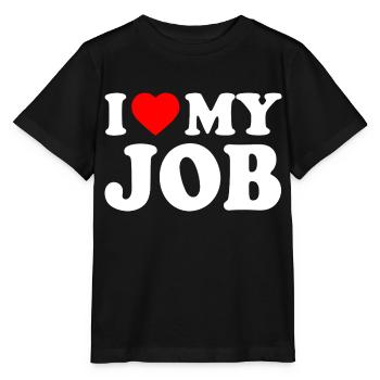 I love my job - Stanley/Stella Kinder T-Shirt MINI CREATOR  - Schwarz - Vorne - Mikhail (115cm)