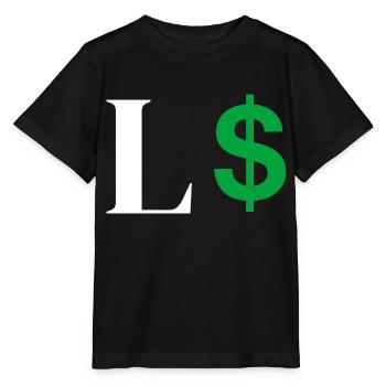 Lettre l dollar - T-shirt bio MINI CREATOR Stanley/Stella Enfant - noir - Devant - Mikhail (115cm)