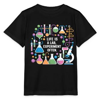 La vie est souvent une expérience de laboratoire - T-shirt bio MINI CREATOR Stanley/Stella Enfant - noir - Devant - Mikhail (115cm)