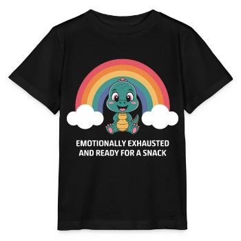 Emotional exhaustion and snacks - Stanley/Stella MINI CREATOR Kids’ T-Shirt - black - Front - Mikhail (115cm)
