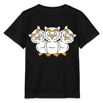 3 Owls Team Friends Party Crew Three Brothers Troop - Stanley/Stella MINI CREATOR Kids’ T-Shirt - black - Front - Mikhail (115cm)