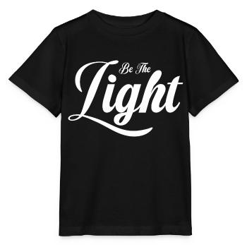 Sei das Licht | Weiße Typografie reinigen - Stanley/Stella Kinder T-Shirt MINI CREATOR  - Schwarz - Vorne - Mikhail (115cm)
