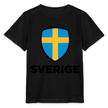 Nationalflagge von Schweden - Stanley/Stella Kinder T-Shirt MINI CREATOR  - Schwarz - Vorne - Mikhail (115cm)