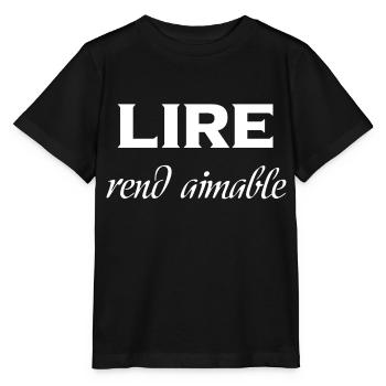 lire rend aimable2 - T-shirt bio MINI CREATOR Stanley/Stella Enfant - noir - Devant - Mikhail (115cm)