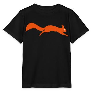 Eichhörnchen springt - Stanley/Stella Kinder T-Shirt MINI CREATOR  - Schwarz - Vorne - Mikhail (115cm)