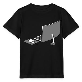 souris clavier écran bureau à domicile bureau travail - T-shirt bio MINI CREATOR Stanley/Stella Enfant - noir - Devant - Mikhail (115cm)