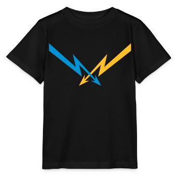 2 blitze muster elektrisch strom energie starkstro - Stanley/Stella Kinder T-Shirt MINI CREATOR  - Schwarz - Vorne - Mikhail (115cm)