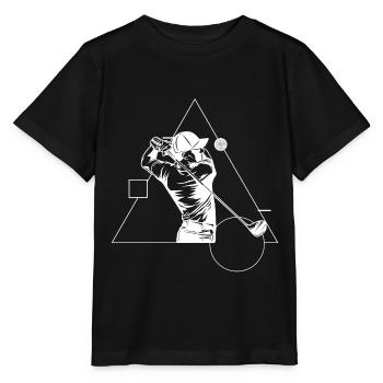 Golf Golfplatz Golfer Geometrie - Stanley/Stella Kinder T-Shirt MINI CREATOR  - Schwarz - Vorne - Mikhail (115cm)