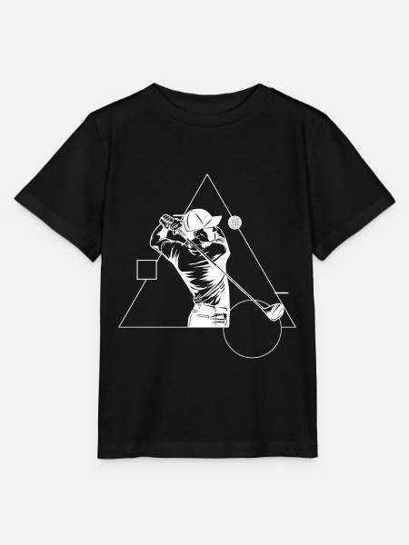 Golf Golfplatz Golfer Geometrie - Stanley/Stella Kinder T-Shirt MINI CREATOR  - Schwarz