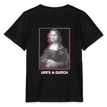 Glitch Vaporwave Mona Lisa - Stanley/Stella Kinder T-Shirt MINI CREATOR  - Schwarz - Vorne - Mikhail (115cm)