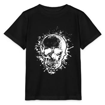 Skull Skull with ink blot - Stanley/Stella MINI CREATOR Kids’ T-Shirt - black - Front - Mikhail (115cm)
