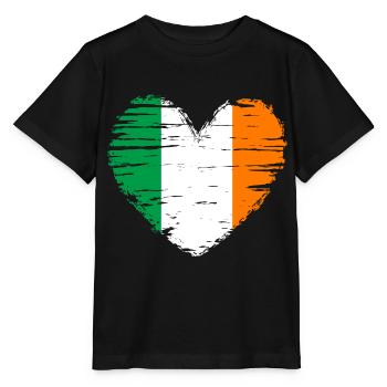 Ireland Heart Flag Flag Coat of Arms - Stanley/Stella MINI CREATOR Kids’ T-Shirt - black - Front - Mikhail (115cm)
