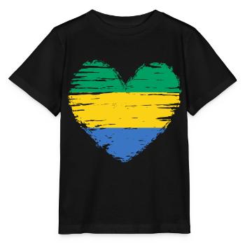 Drapeau drapeau drapeau gabonais - T-shirt bio MINI CREATOR Stanley/Stella Enfant - noir - Devant - Mikhail (115cm)